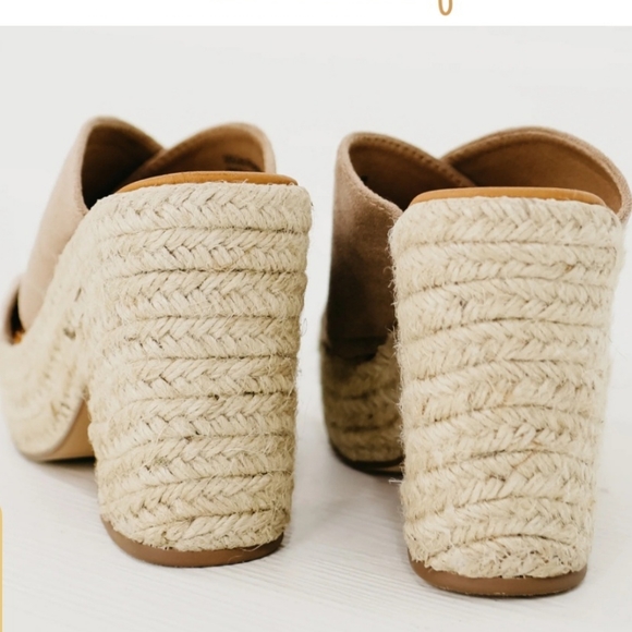 New! Espadrille Platform Crisscross Strap Slip On Wedge Heel Jute Suede … - Picture 5 of 6